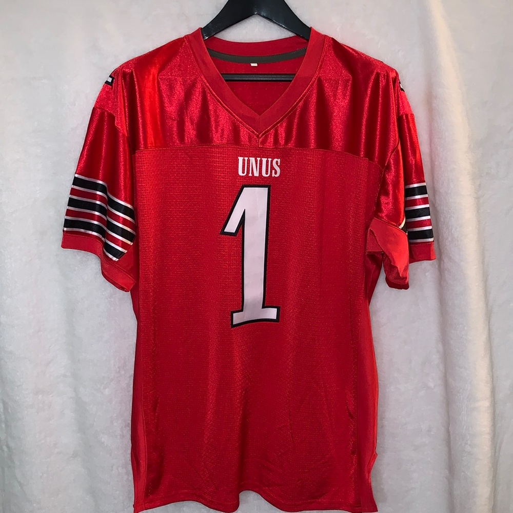 (see description below) Personalized Football Jersey Sz Medium Red New W/O Tags.